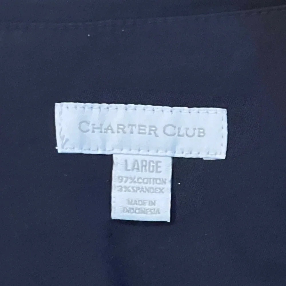 Charter Club‎ Womens Navy Blue Button Front 3/4 Sleeve Utility Jacket Size Large
